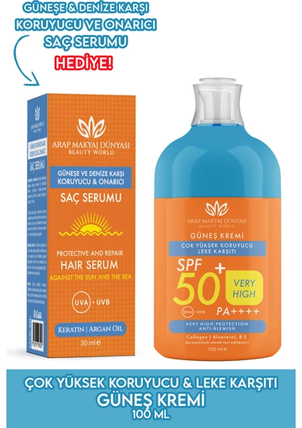 Arap Makyaj Dünyası 50 Spf Güneş Kremi 100ML