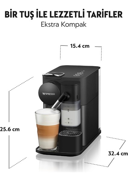 F121 Latissima One Süt Çözümlü Kahve Makinesi,Siyah