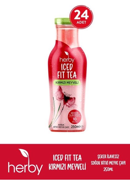 Soğuk Çay Şeker İlavesiz 24'lü Iced Fit Tea Kırmızı Meyveli 250 ml