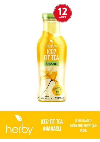 Soğuk Çay Şeker İlavesiz 12'li Iced Fit Tea Ananaslı 250 ml