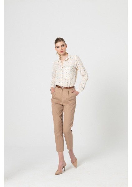 Camel Gabardin Pantolon