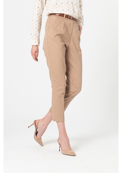 Camel Gabardin Pantolon