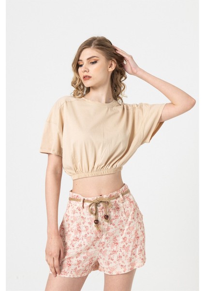 Camel Beli Lastikli Crop fiyatları