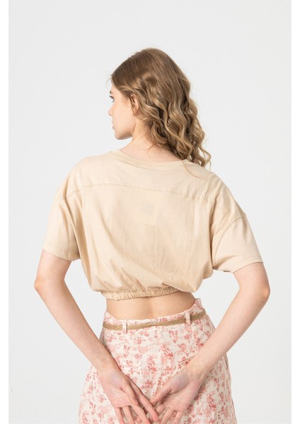 Camel Beli Lastikli Crop modelleri