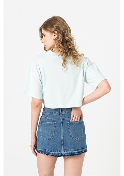 Su Yeşili Nakışlı Crop