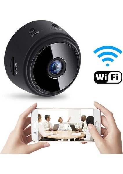 1080P Mini Wifi Kamera Gece Görüşlü Hareket Sensörlü Mini Dv Siyah. Mini Kamera.