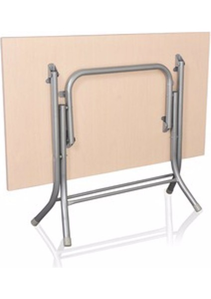 Katlanır Metal Yüksek Ayaklı Suntalam Ahşap Masa 80 x 140 cm