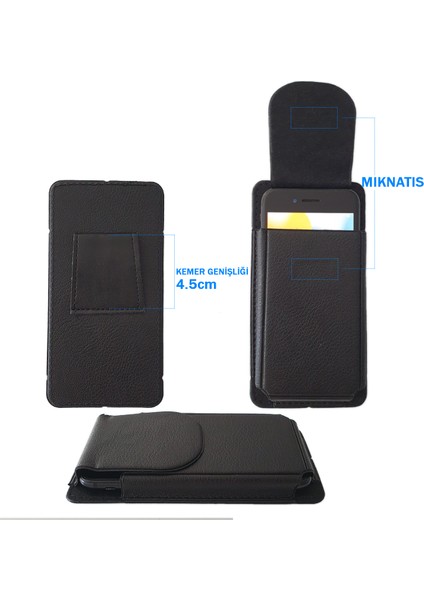 Kemere Takılan iPhone 8 Telefon Kılıfı Bel Kemer Kılıfları Kapaklı Mıknatıslı