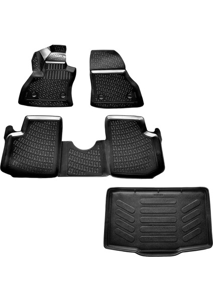 Fiat 500L 3D Havuzlu Paspas + 3D Bagaj Havuzu 2013-2020 Arası