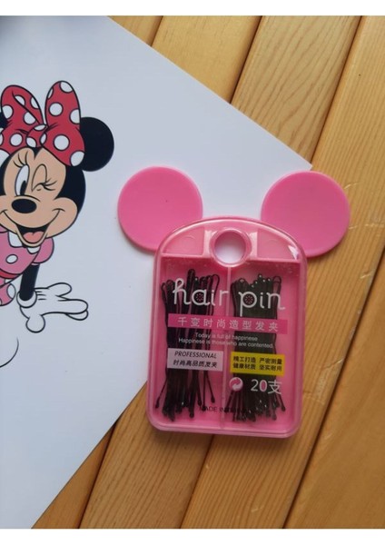 EyER Shoping Minnie Mause Figürlü Kutuda 20'li Tel Toka Pembe