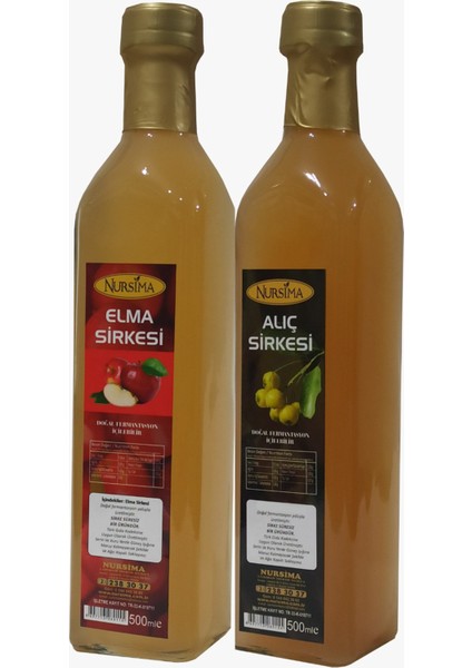 Elma Sirkesi 500 ml + Alıç Sirkesi Cam Ambalaj 500 ml