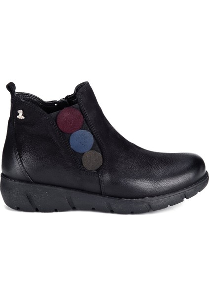 1953755K Kadın Deri Lastikli Fermuarlı Kısa Bot