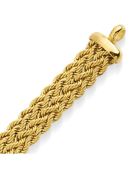 14 Ayar Altın 4'lü Halat Zincir Bileklik modelleri