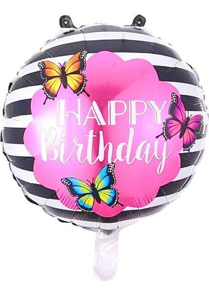 Kelebek Happy Birthday Folyo Balon
