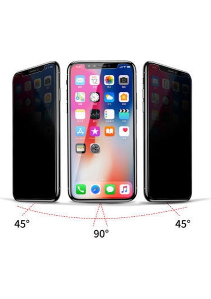 Apple iPhone 8 Plus Hayalet Ekran Koruyucu Tam Kaplayan Privacy Iphone 8 Plus-Siyah