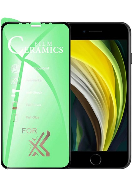 iPhone Se 2020 Ekran Koruyucu 9d Seramik Nano Tam Kaplayan Kavis Iphone Se 2020-SIYAH