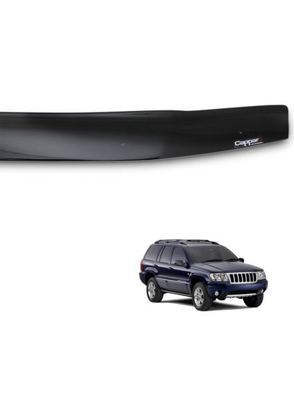 Jeep Grand Cherokee Ön Kaput Koruyucu Rüzgarlık 4mm Akrilik (Abs) Piano Black 1999-2004