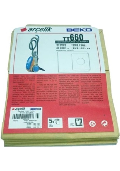 Arçelik Tt 660 Elektrikli Süpürge Torbası 10'lu