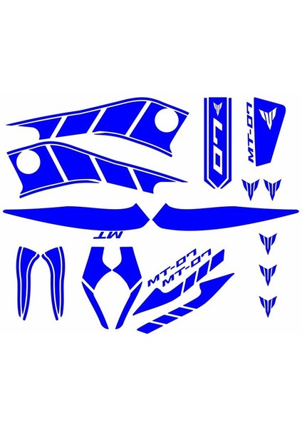 Yamaha Mt07 2014 - 2017 Uyumlu Mavi Sticker Set