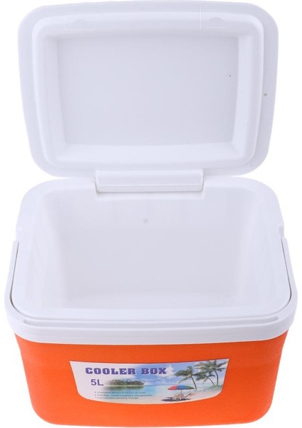 5l Kamp Dış Mekan Piknik Barbekü İçecek Serin Kutu Ev ve Araba Buz Kutusu Turuncu (Yurt Dışından)