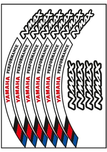 M Power Beyaz Yamaha Nmax Uyumlu Jant Şeridi