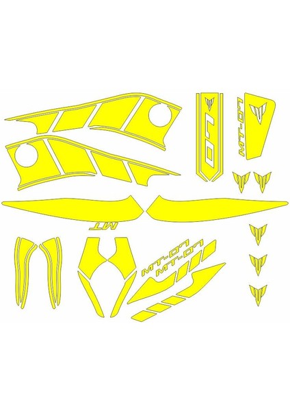 Yamaha Mt07 2014 - 2017 Uyumlu Sarı Sticker Set