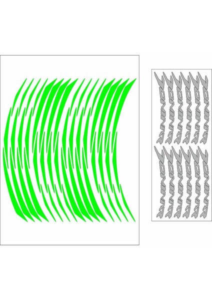 Bajaj Florasan Yeşil Dominar Uyumlu Büyük 1 Set Jant Şeridi