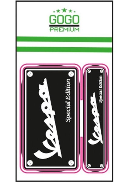 VESPA Vespa Wespa Kare 2 Li Sıyah Damla Stıcker