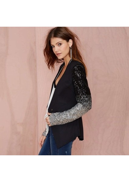 Kadın Pullu Uzun Kollu Blazer Ceket (Yurt Dışından) modelleri