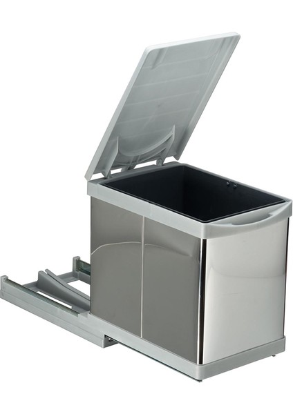 Raylı Çöp Kovası Otomatik 12 Lt Metalik Gri