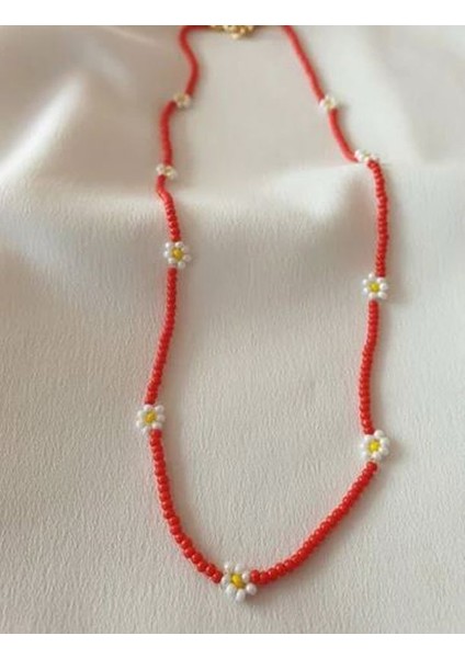 Papatyalı Kum Boncuk Kolye