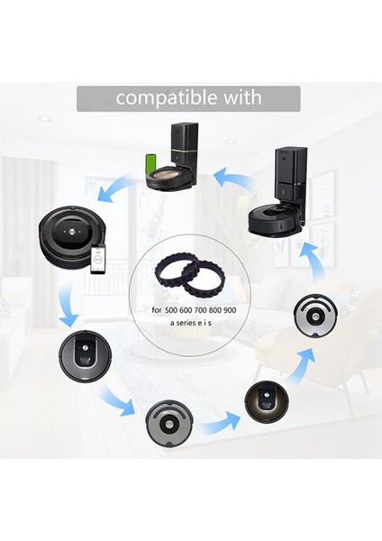 Irobot Roomba Için Tekerlek Lastikleri 620,880,680,980,780,I7,E5,976,698,676,500,510 Robot Süpürge Yedek Parçaları