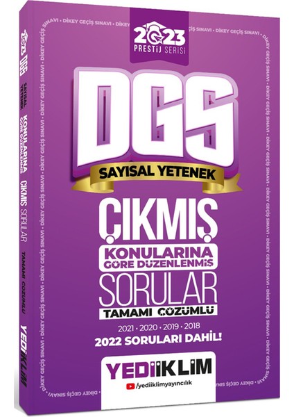 Yediiklim Yayınları Prestij Serisi ALES 2023 Sayısal Yetenek Konularına Göre Düzenlenmiş Son 5 Yıl Çıkmış Sorular