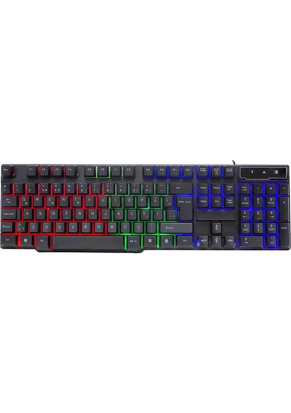 KM-G77 Siyah USB Aydınlatmalı Klavye Mouse Set KM-G77