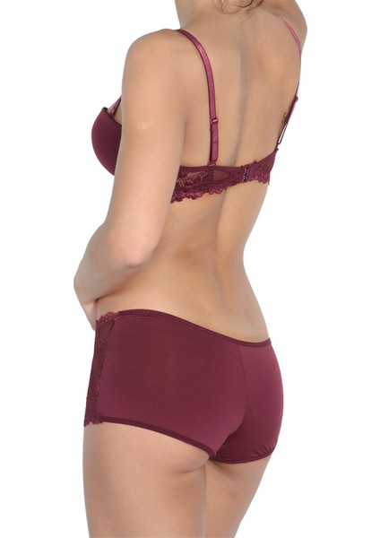 Push-Up Dolgulu Dantel Detaylı Straplez Sütyen Takım fırsatları