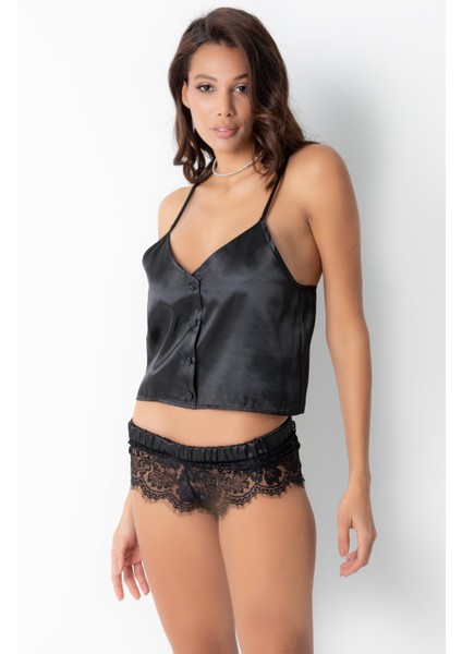 Phevos Dantelli Saten Şortlu Takım modelleri