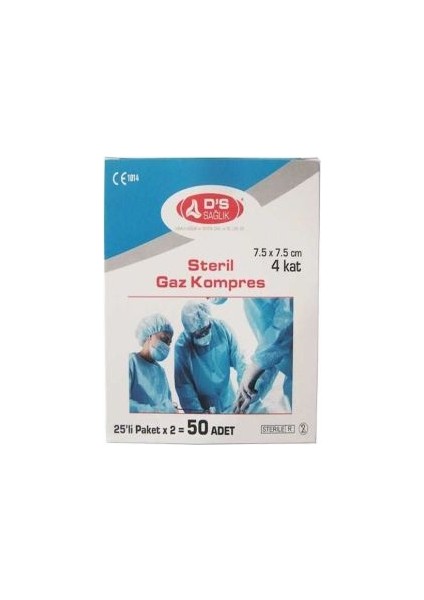 Steril Gaz Kompres 50 Adet 7.5x7.5 cm