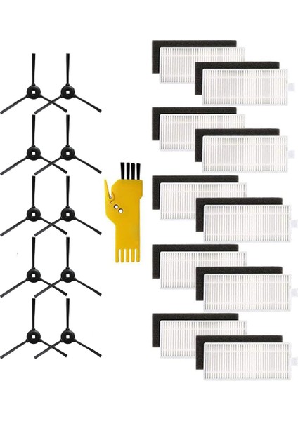 Shuai Yan Lefant M201 T700 M520 M571 M501B M301 Robot Elektrikli Süpürge Yedek Aksesuar Kiti Için 10 Filtre ve 10 Yan Fırça (Yurt Dışından)