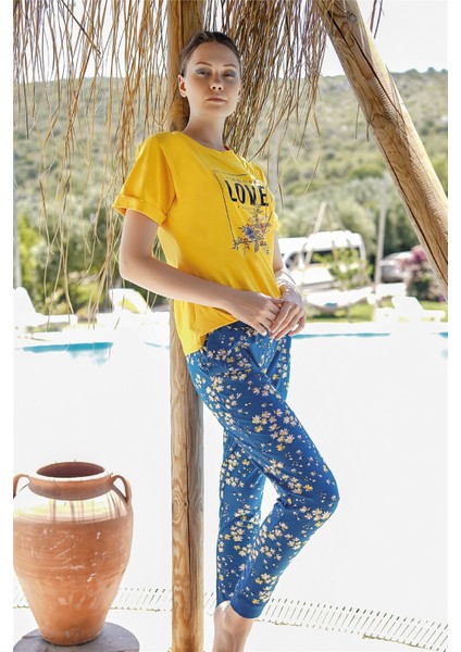 Kadın Sarı Pijama Takımı 10015