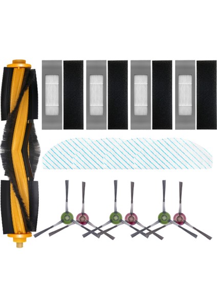 Ecovacs Deebot Ozmo T9 Için 15 Aksesuar 1 x Ana Fırça 6 x Yan Fırça 4 x Filtre Deebot Ozmo T9 Için 4 x Mendil (Yurt Dışından)
