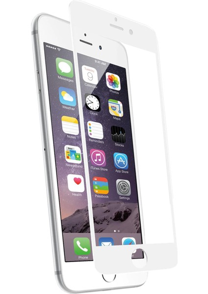 Iphone 6 Plus Ekran Koruyucu Premium Tam Kaplama Beyaz