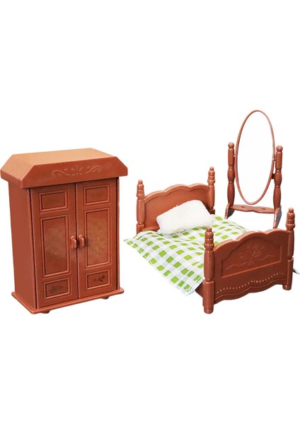 Dollhouse Mobilya Seti Aksesuarları 1:12 Kızlar Için Farklı Temalar 4+ Yatak Odası B (Yurt Dışından)