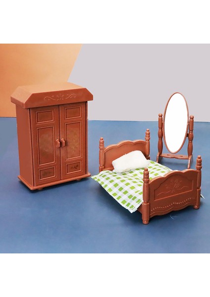 Dollhouse Mobilya Seti Aksesuarları 1:12 Kızlar Için Farklı Temalar 4+ Yatak Odası B (Yurt Dışından)