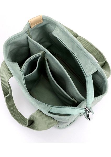 Small Simple Shoulder Bag Handbag Thick Canvas Mobile Phone Bucket Tote Bag (Yurt Dışından) fiyatları