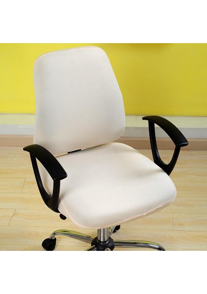 Katı Streç Spandex Slipcover Ofis Bilgisayar Sandalye Kapak Bej (Yurt Dışından)