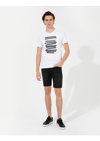 Erkek Antrasit Slim Fit Jean Şort 50251524-VR006