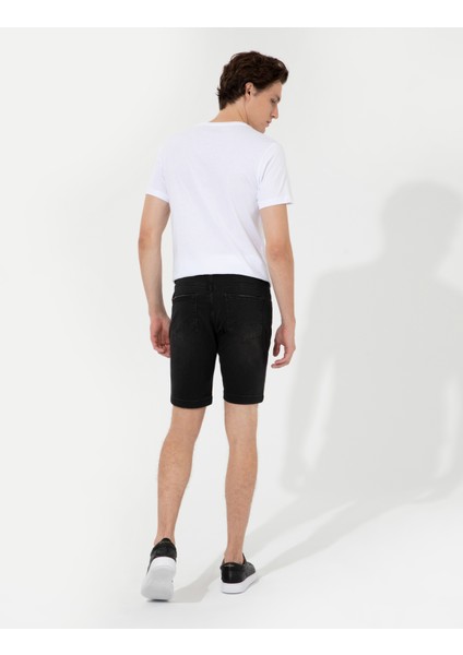 Erkek Antrasit Slim Fit Jean Şort 50251524-VR006