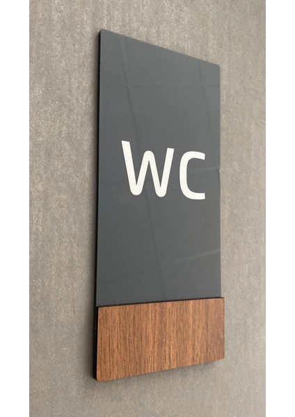 Wooden Serisi Dikey Wc Yönlendirme Levhası