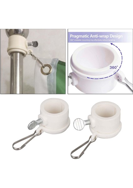 Plastik Dönme Bayrağı Kutup Montaj Halkaları Gromet Klips 4 Adet (Yurt Dışından)
