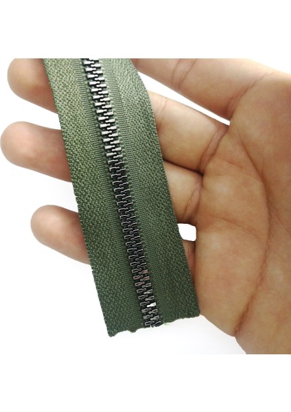 Çanta Fermuarı - Metal Diş - Haki - 10 Adet